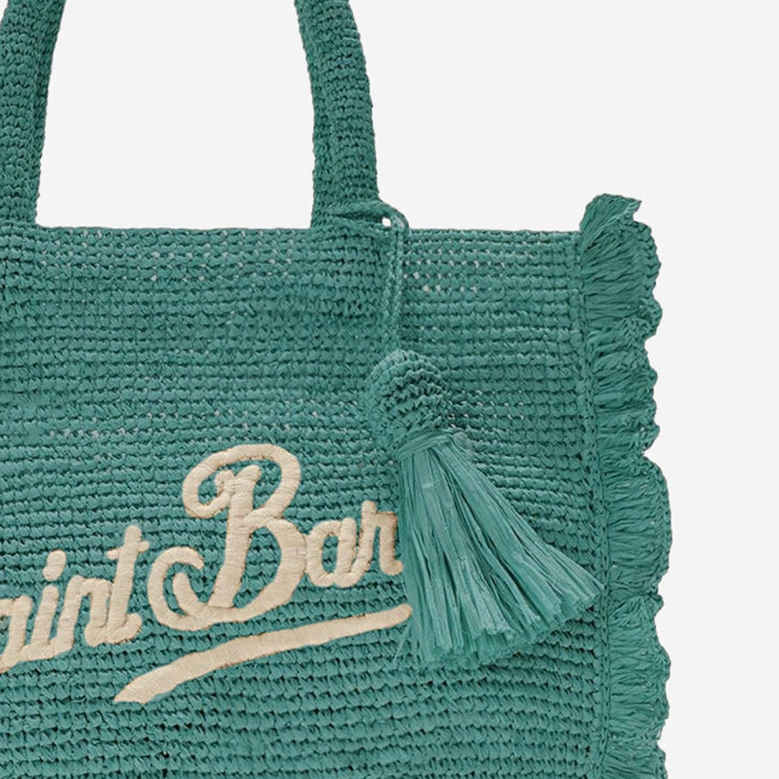 Mc2 Saint Barth Textured Raffia Bag With Contrasting Logo