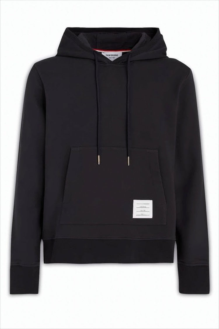 Thom Browne Floral Embroidered Black Hoodie With Drawstring And Kangaroo Pocket