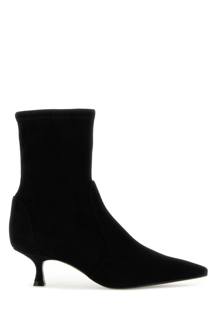 Stuart Weitzman Black Suede Naomi 50 Ankle Boots