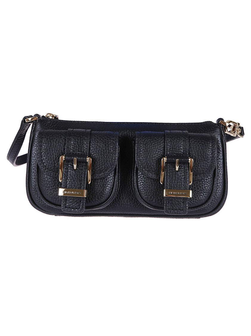 Michael Kors Hammered Leather Clutch With Zip Closure