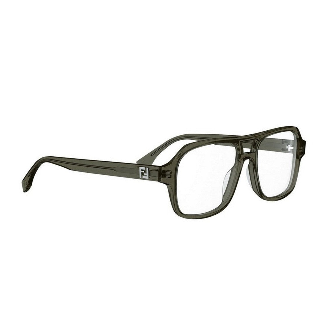 Fendi Green Fe50131i Ff Squared Acetate Aviator Sunglasses