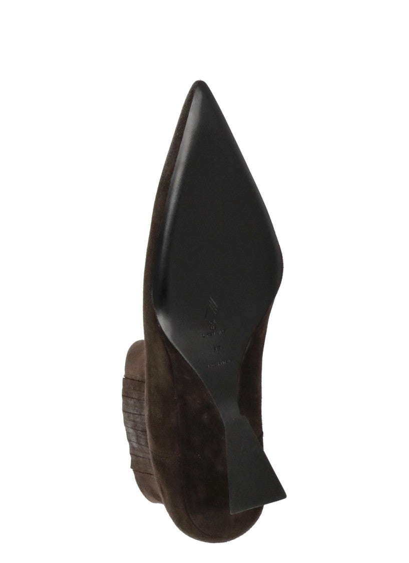 The Attico Brown Cheope Wedge Suede Boots