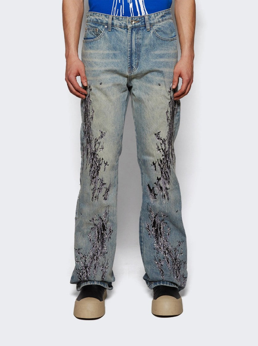 Who Decides War Scratched Denim - Blue