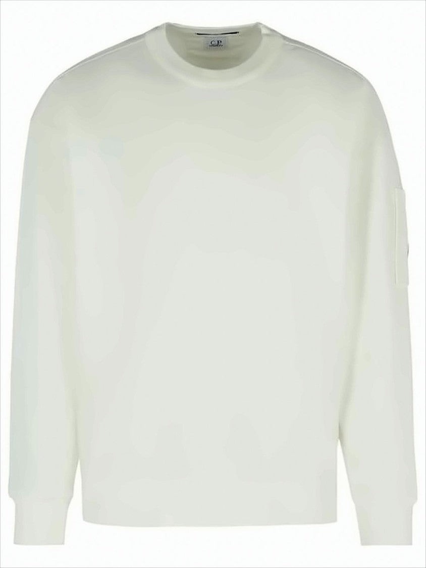 C.P. Company Long-Sleeve Cotton Crew Neck Shirt With Unique Lens Pocket