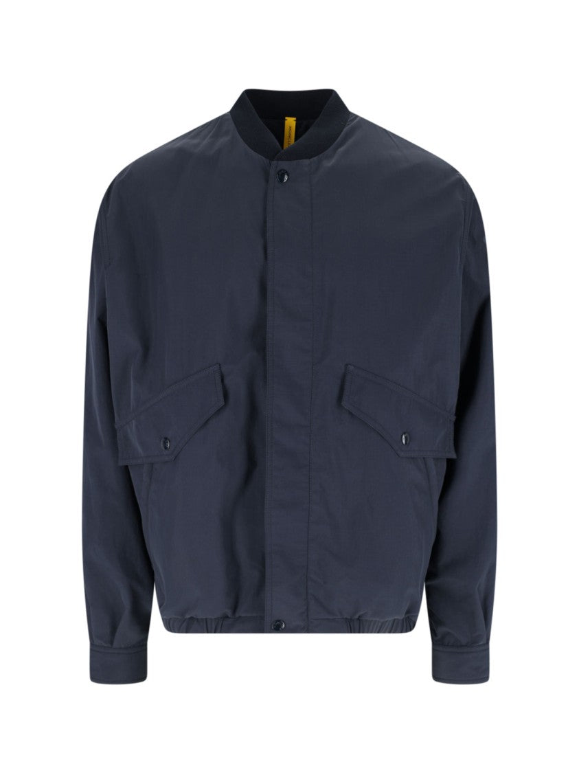 Moncler Genius Nigo Logo Zip Jacket, In Blue Nylon