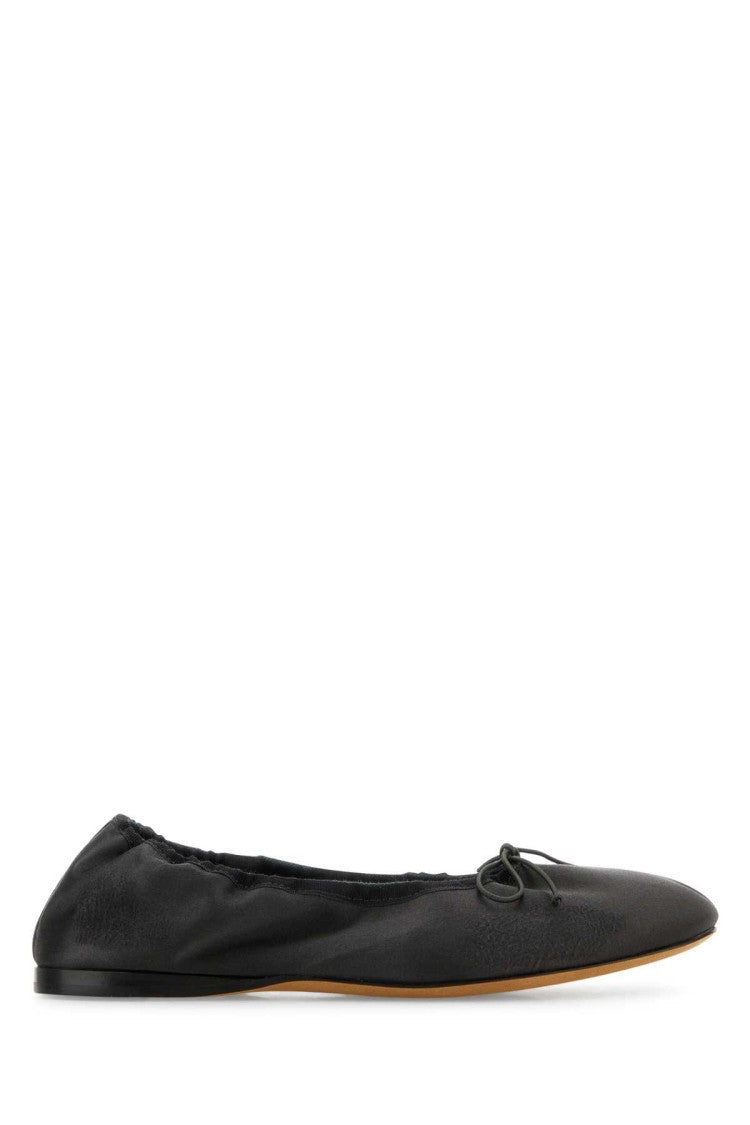 The Row Charcoal Leather Awar Ballerinas