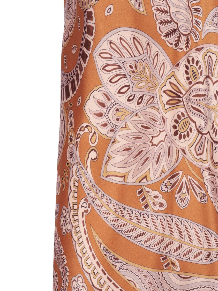 Antonelli Firenze Paisley Patterned Silk Maxi Dress