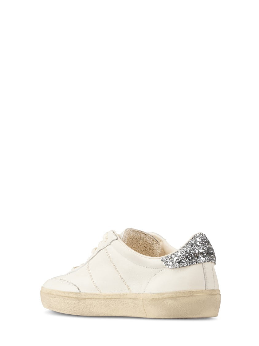 Golden Goose Nappa Leather Sneakers With Glitter Heel
