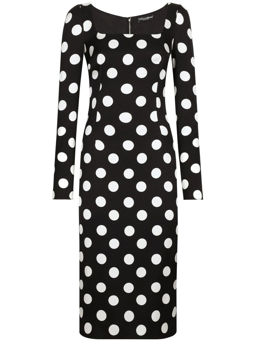 Dolce & Gabbana Polka Dot Dress With Square Neckline