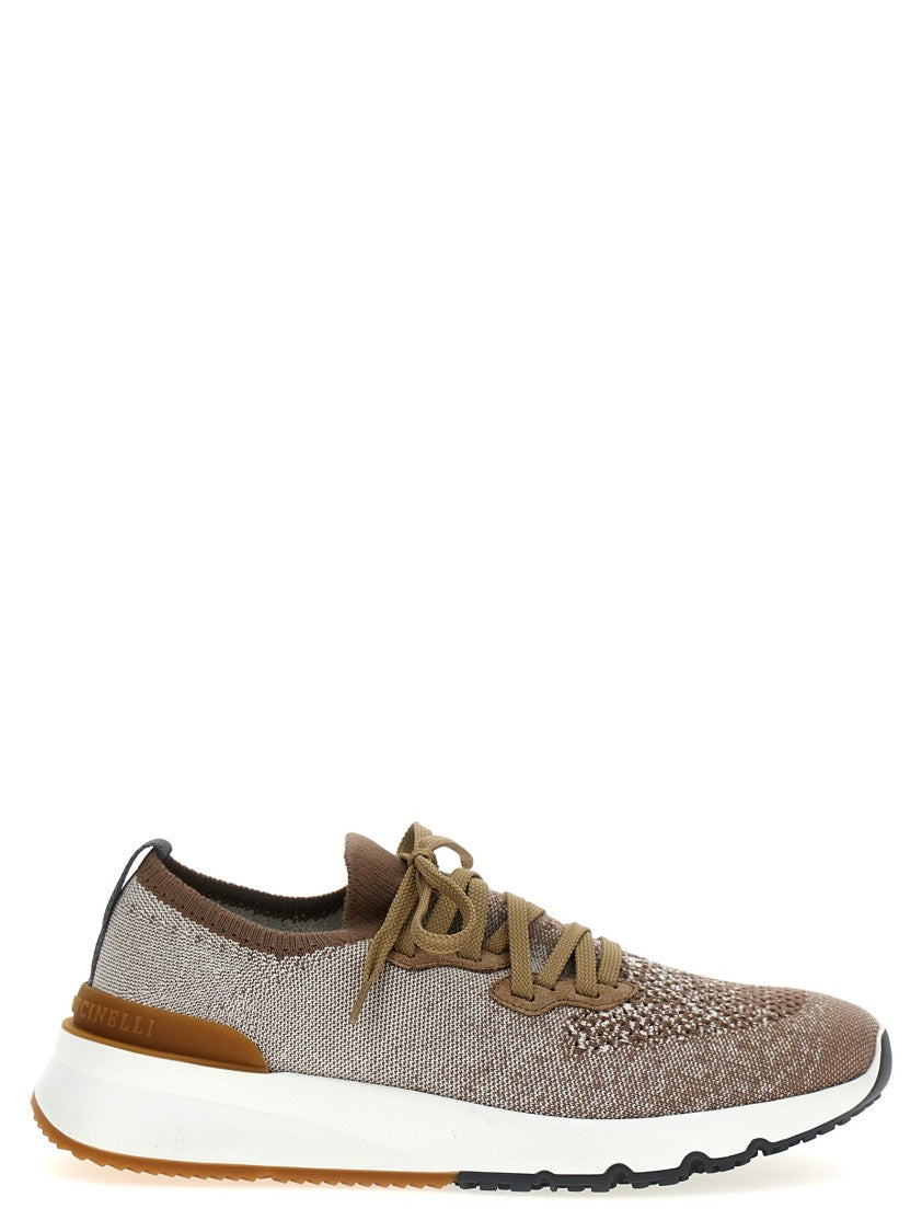 Brunello Cucinelli Knit Sneakers With Textured Knit Pattern