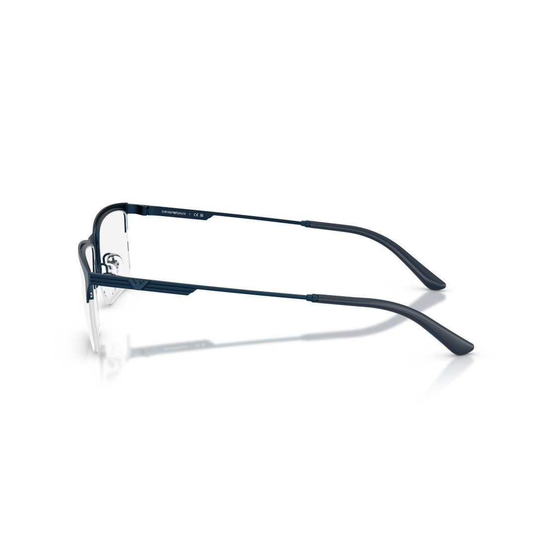 Emporio Armani 0Ea1177 Square Semi-Rimless Blue Metal Eyeglasses