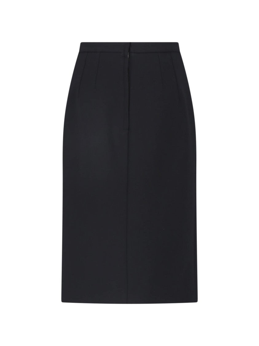 Dolce & Gabbana Straight Front-Slit Fitted Midi Skirt