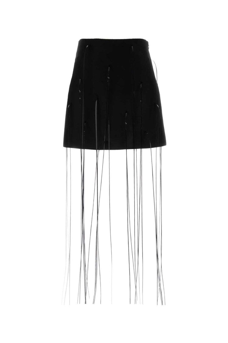 Jil Sander Black Stretch Viscose Blend Mini Skirt