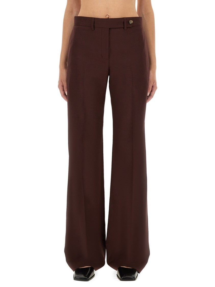 Paul Smith Tailored Burgundy Wool Bootcut Pants