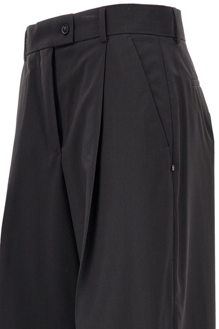 Sportmax Pleated Sail Trousers With Side Pockets And Wide-Leg Design