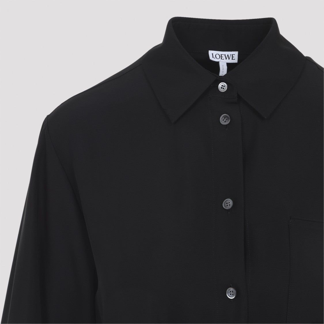 Loewe Black Cotton Belted Blouse