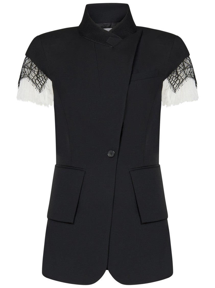 Alexander Mcqueen Tailored Black Wool Gabardine Jacket