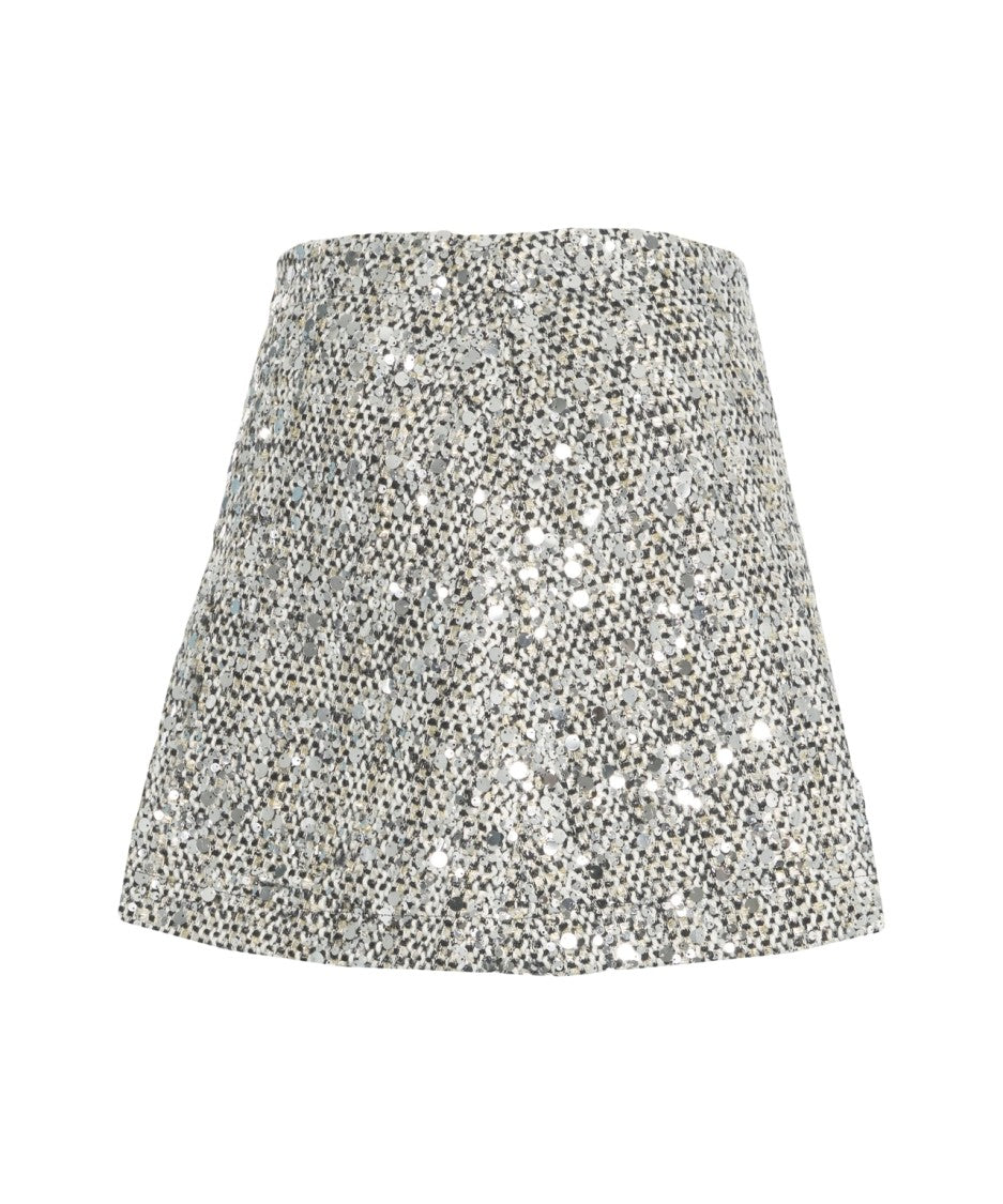 Add Sequined Mini Skirt With Flattering Trapeze Silhouette