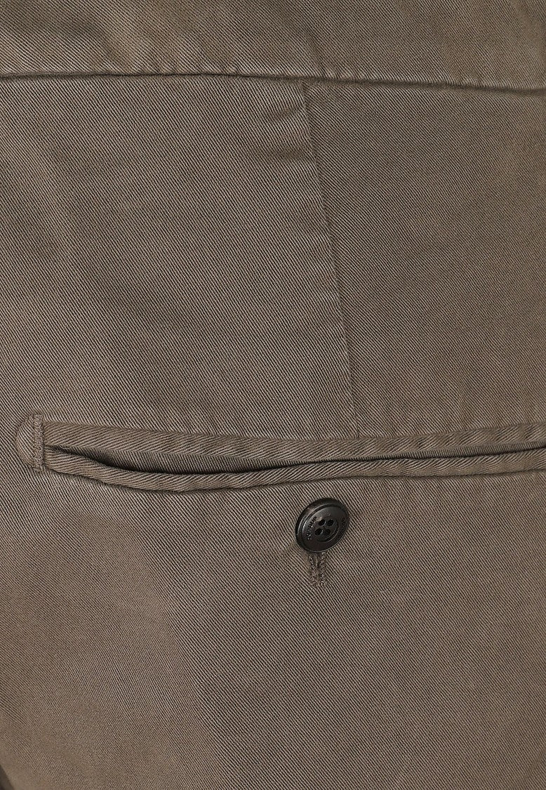 Dondup Low-Rise Brown Stretch Cotton Trousers With Tailored Fit