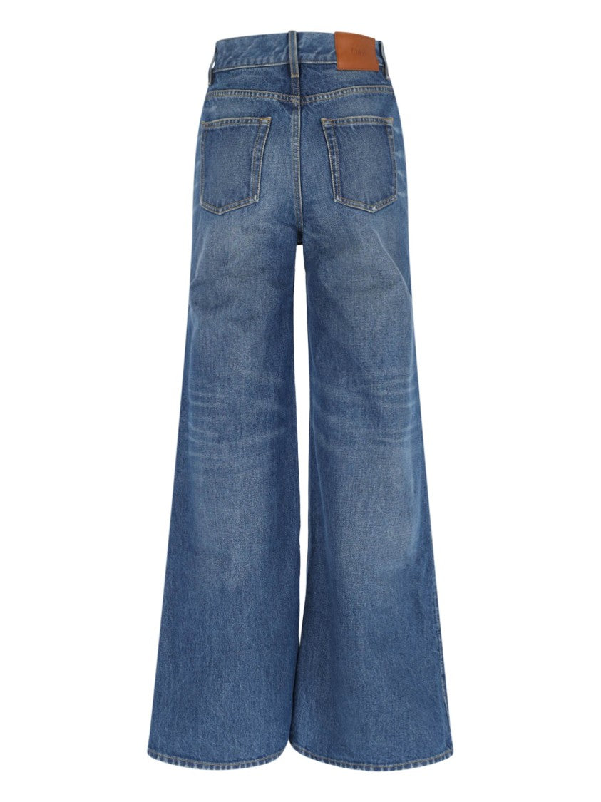 Chloé Wide-Leg Denim Palazzo Jeans