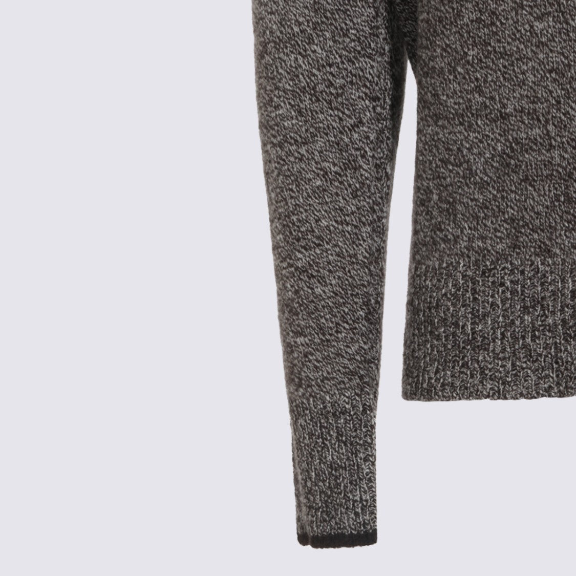 Altea High Collar Brown Wool Knitwear From Altea