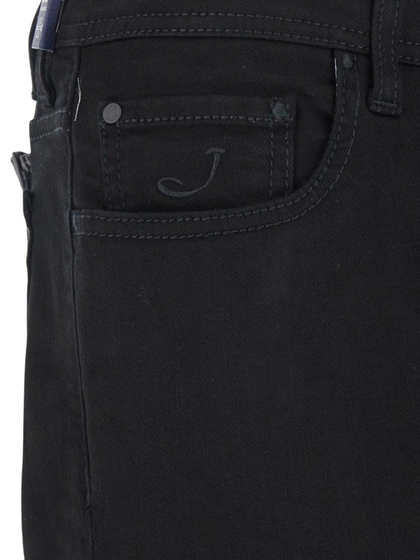 Jacob Cohen Minimalist Design Slim Fit Jeans With Logo Patch