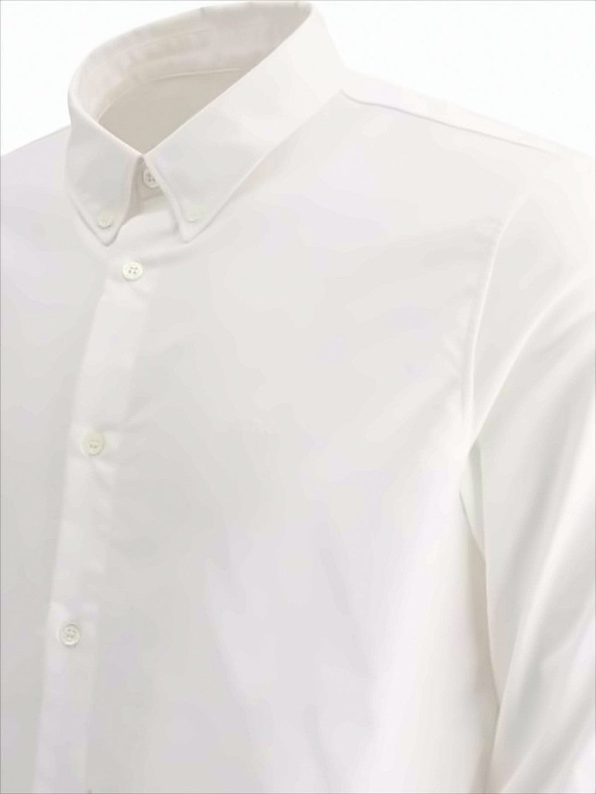 A.P.C. Long-Sleeve White Shirt With Classic Button-Down Collar