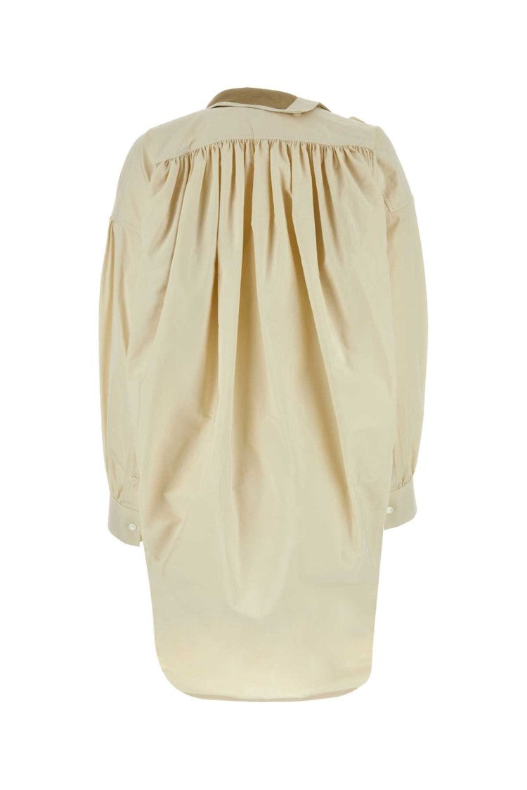 Bottega Veneta Sand Cotton Blend Shirt Dress