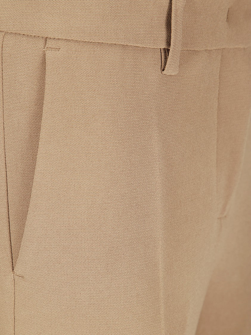 Alberto Biani Tailored Brown Trousers With Button Fastening