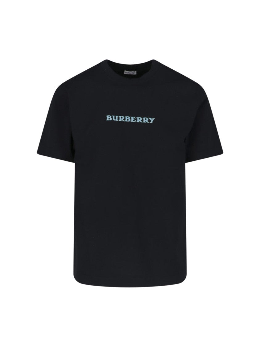 Burberry Short-Sleeve Black Cotton T-Shirt With Iconic Burberry Logo