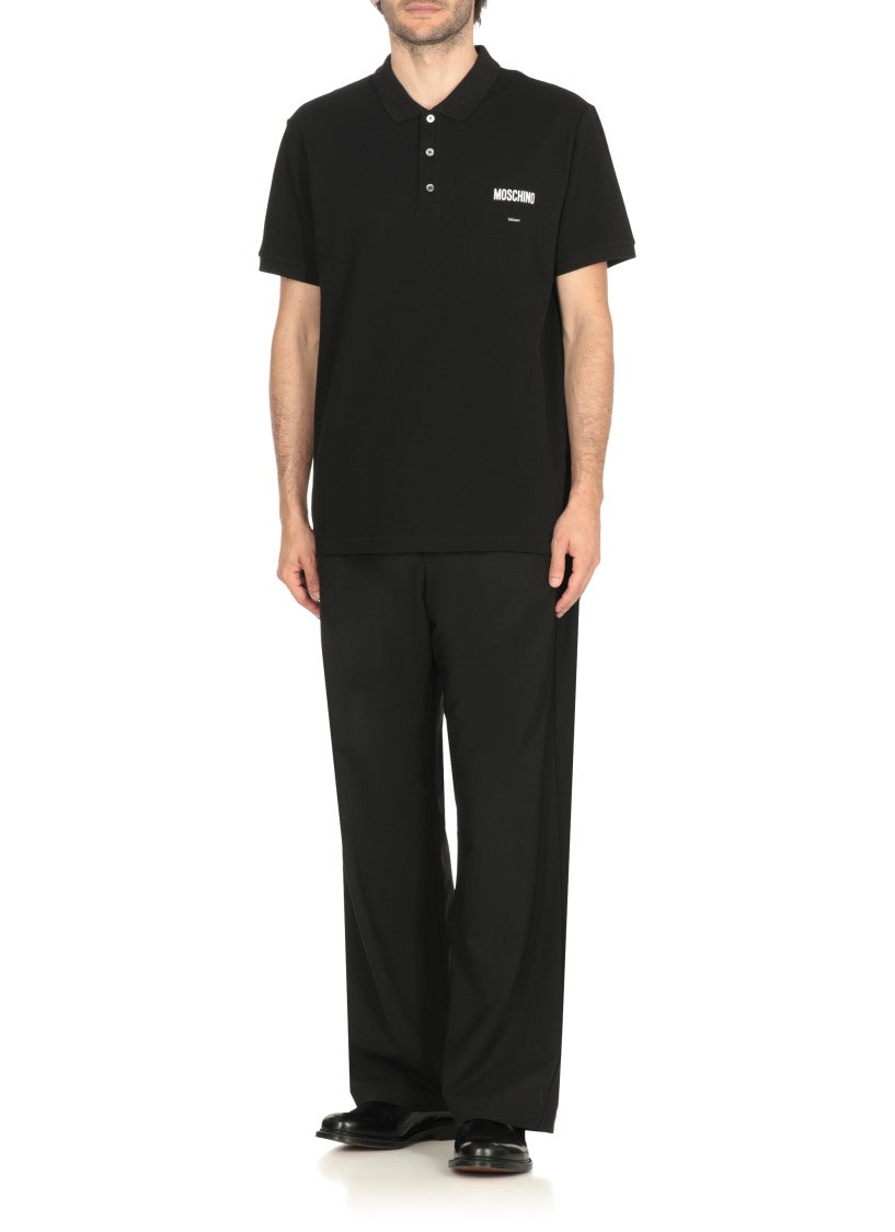 Moschino Three-Button Cotton Polo Shirt With Contrasting Logo