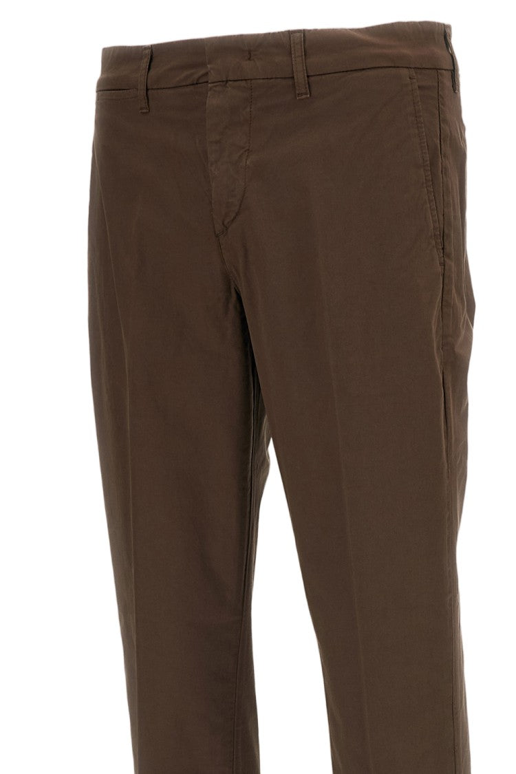 Fay Brown Stretch Cotton Slim-Fit Trousers