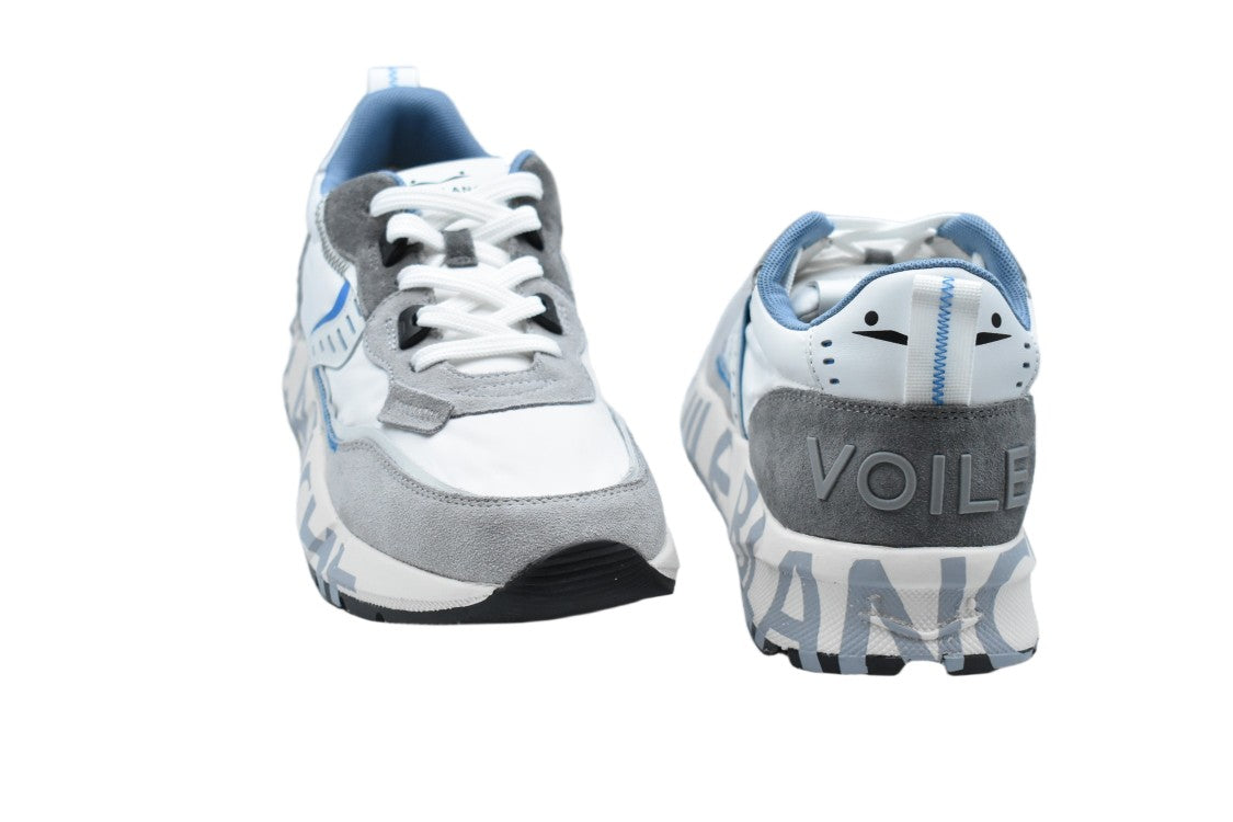 Voile Blanche Grey Blue Technical Fabric Suede Sneakers
