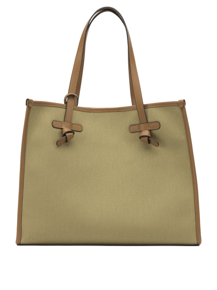 Gianni Chiarini Green Canvas And Leather Shoulder Bag