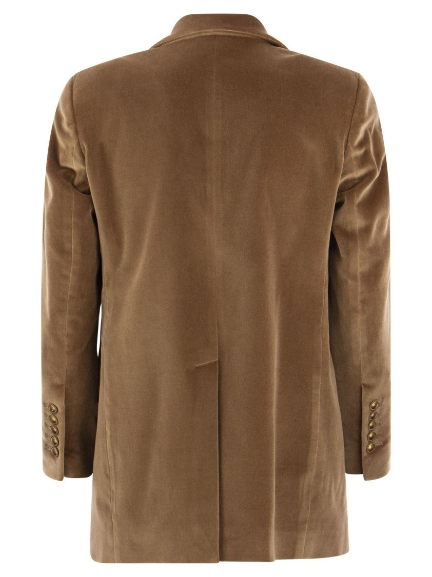 Saulina Antonia - Single-Breasted Velvet Jacket