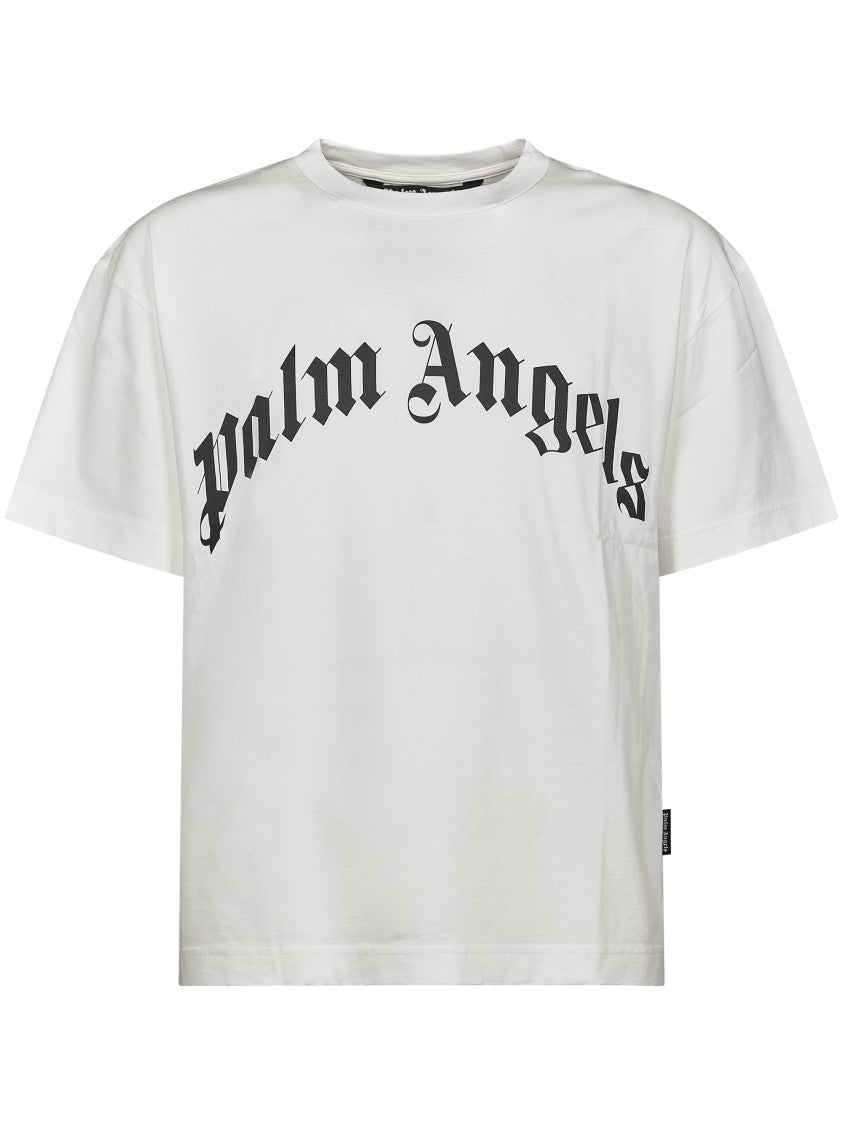 Palm Angels Relaxed Fit Cotton T-Shirt With Stylized Lettering
