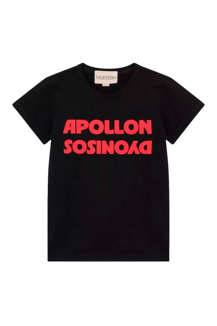 Valentino Black Lettering Print Cotton T-Shirt