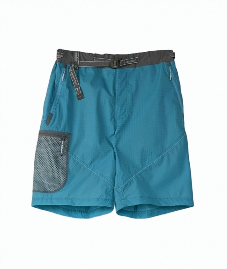 And Wander Teal Blue Nylon Shorts
