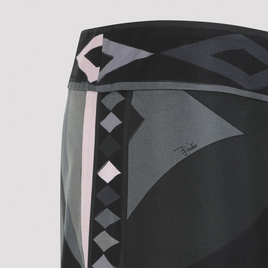 Pucci Wide Leg Silk Pants With Signature Geometric Print