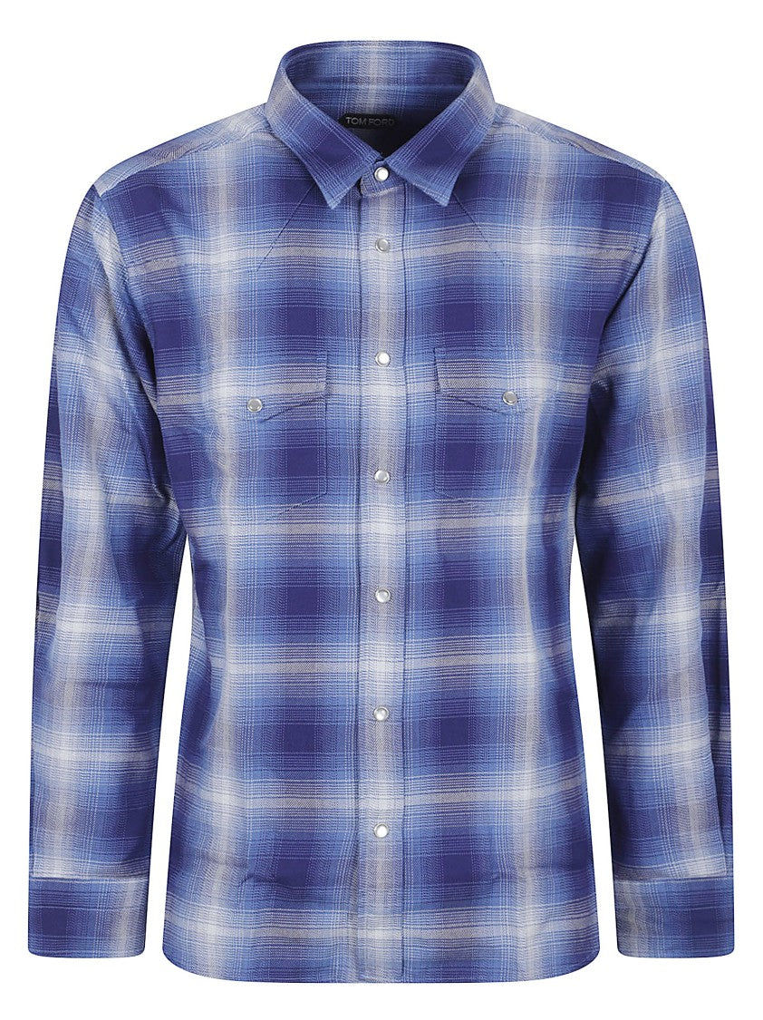 Tom Ford Gradient Checkered Casual Shirt