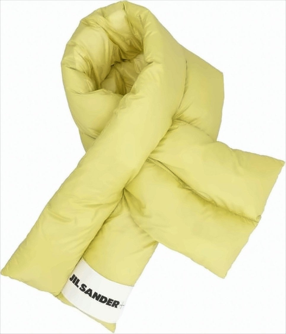 Jil Sander Quilted Yellow Padded Scarf With Loop Detail