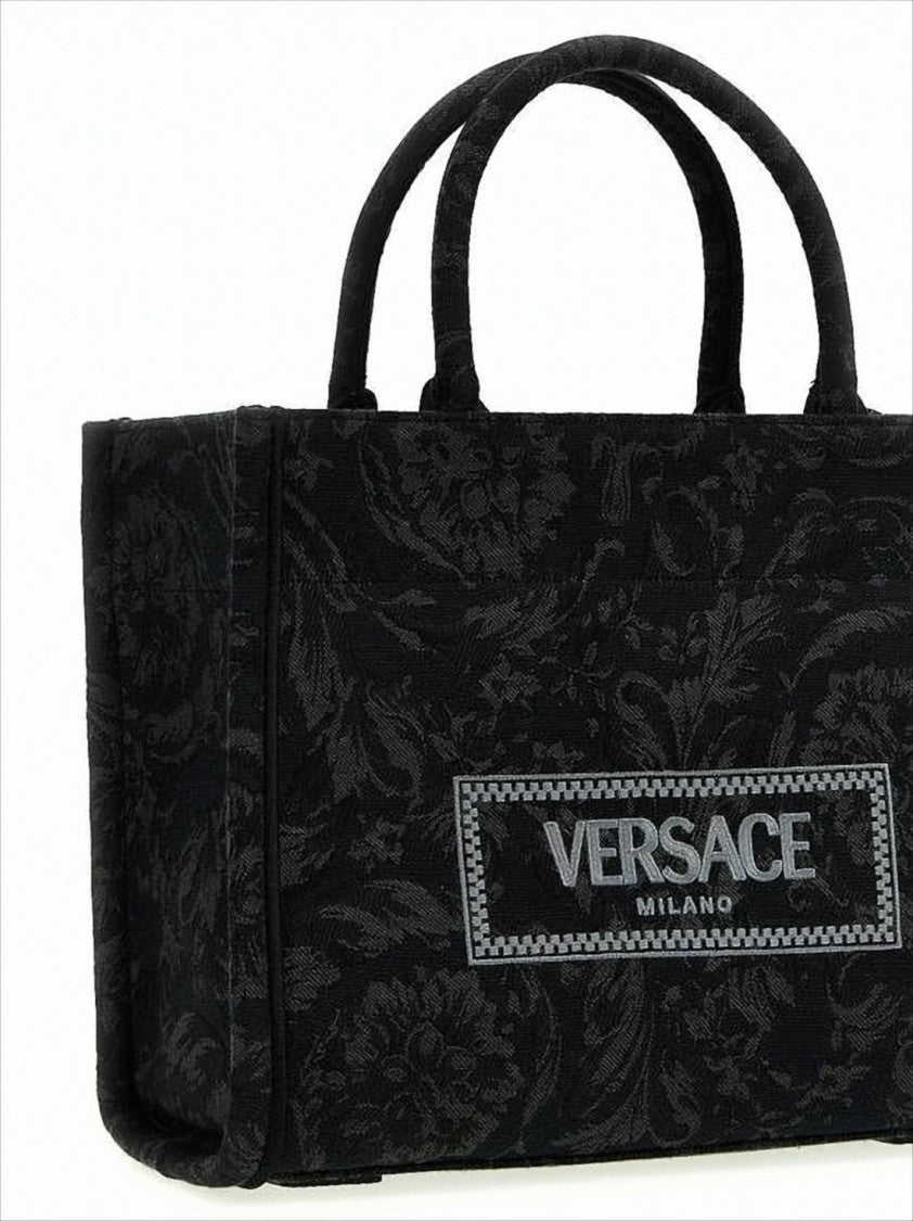 Versace Structured Floral Jacquard Versace Shoulder Bag