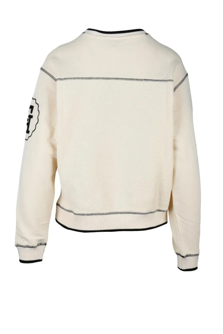 Tommy Hilfiger Cream Cotton Cropped Sweatshirt