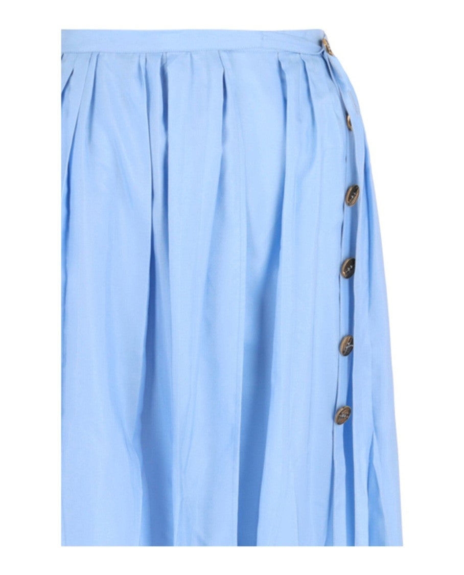 Ferragamo Pleated Wrap Midi Skirt