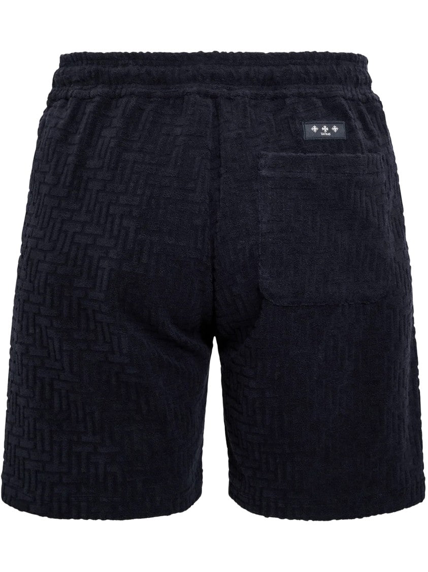 Tatras Black Textured Shorts With Adjustable Drawstring