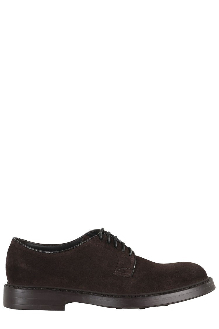 Doucal's Mink Suede Derby Lace-Up Shoes