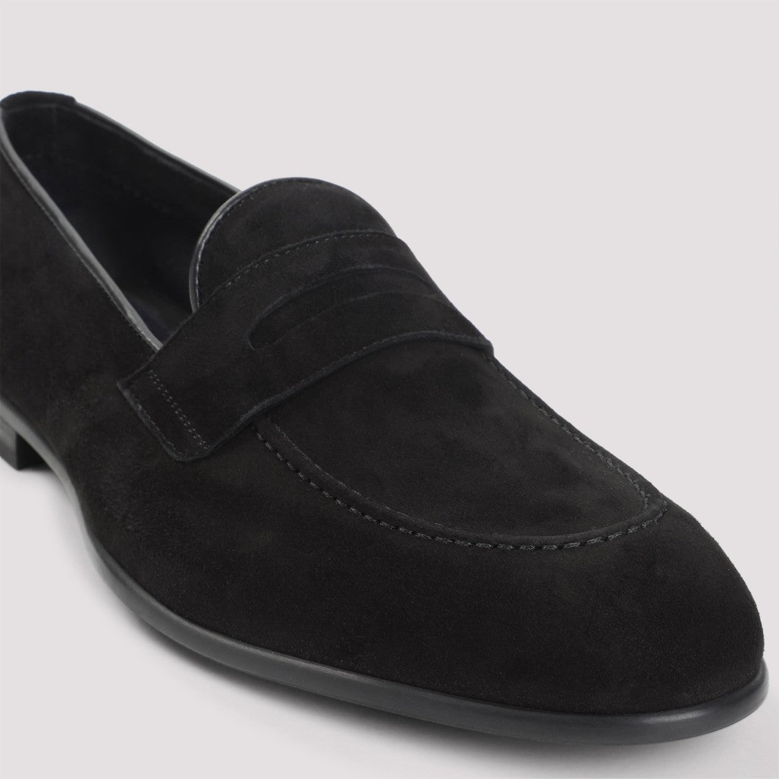 Brioni Penny Black Leather Loafers