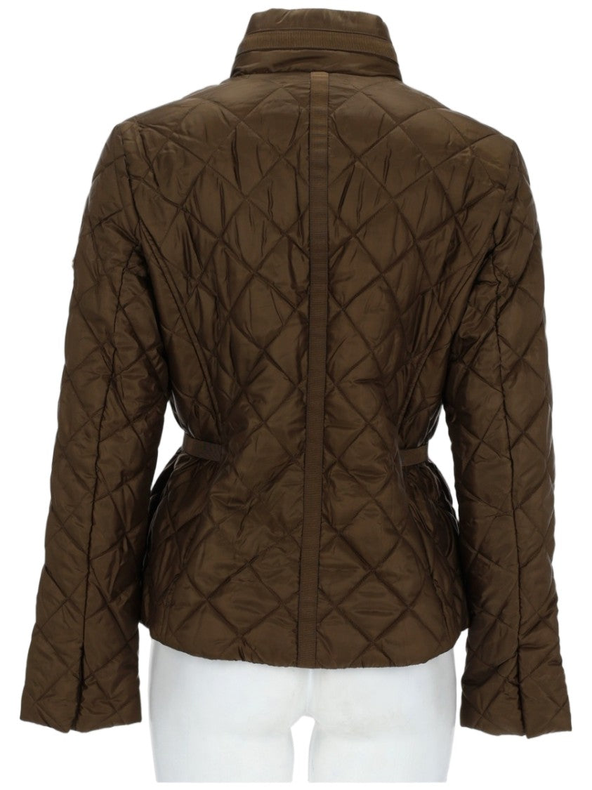 Michael Michael Kors Quilted Padded Belted Waist Polyester Jacket