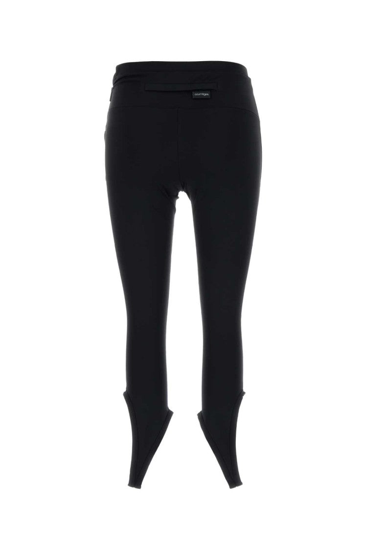 Courrèges Black Stretch Nylon Leggings