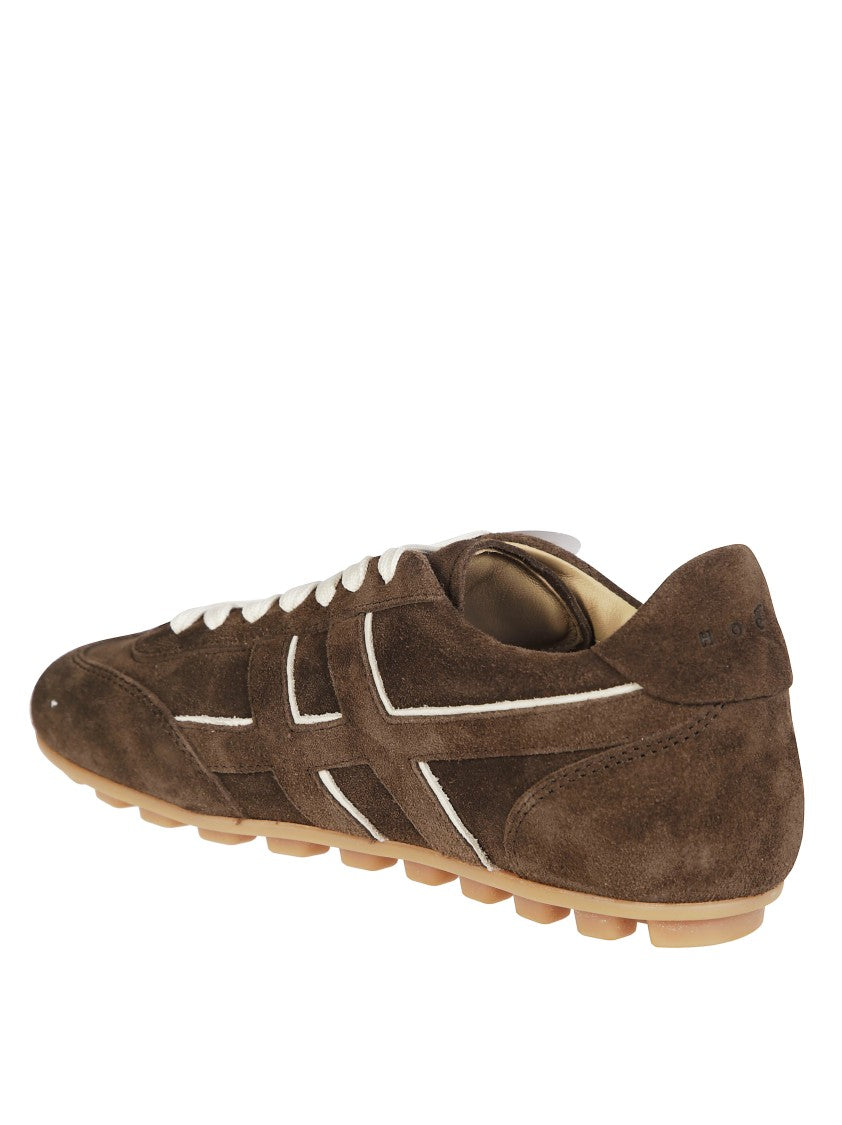 Hogan Suede Upper Sneakers With Contrasting Stitching